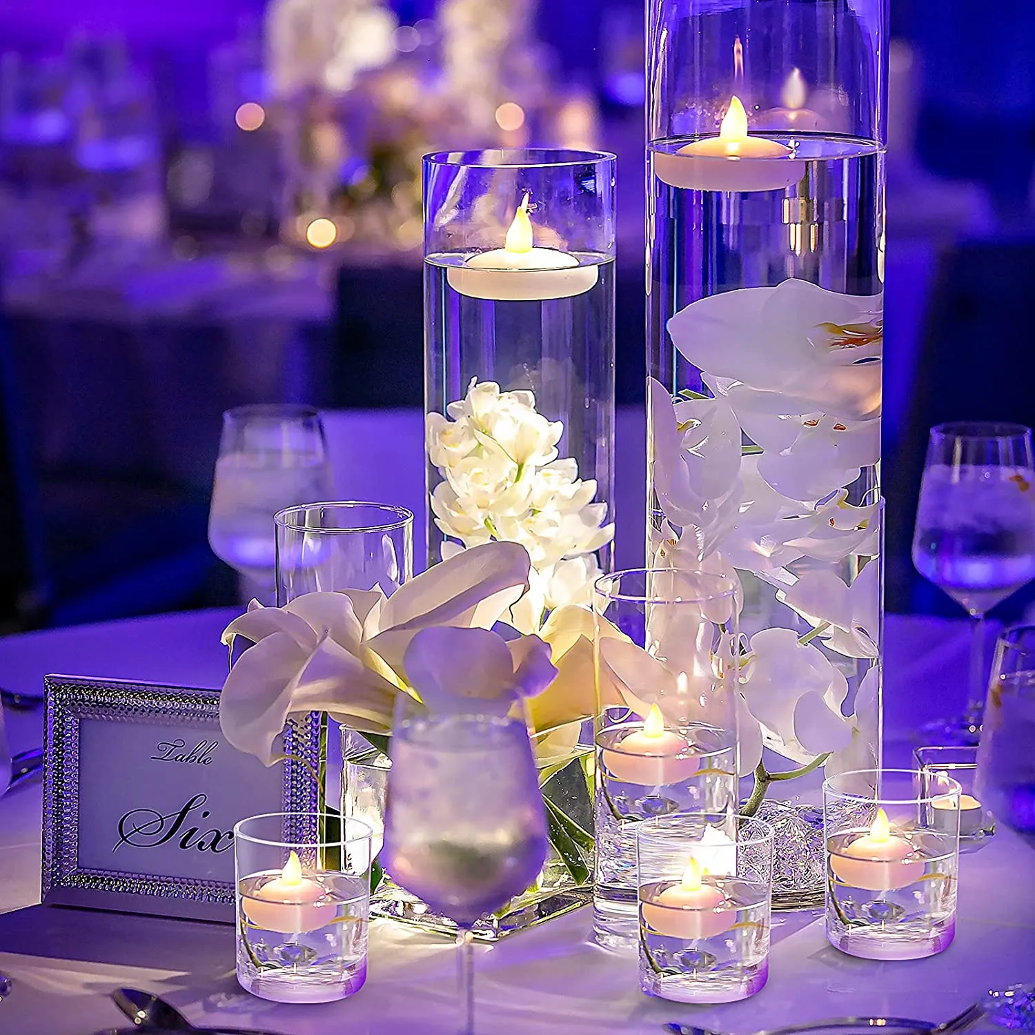 LED: FLOATING 1" warm white FLAMELESS candles (set of 48)