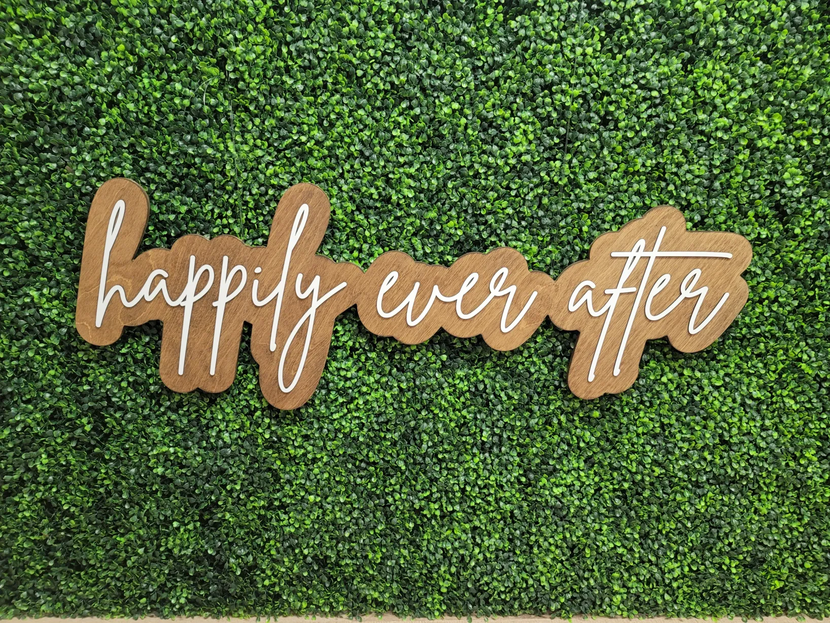 SIGN: Wood "happily ever after" 