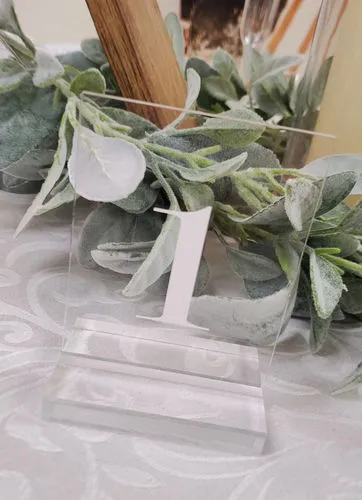 TABLE NUMBERS: 3" acrylic Clear base (1-30 set)