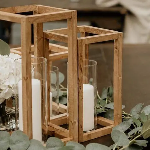 WOOD LANTERNS SET OF 3 (MAX 4)