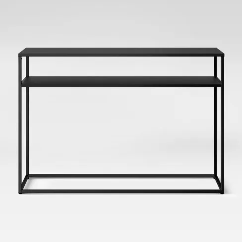 TABLE: Black metal side console table