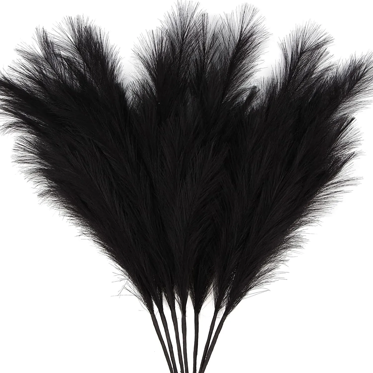 GREENERY: 38" BLACK PAMPAS GRASS set of 16  [black+white collection only]