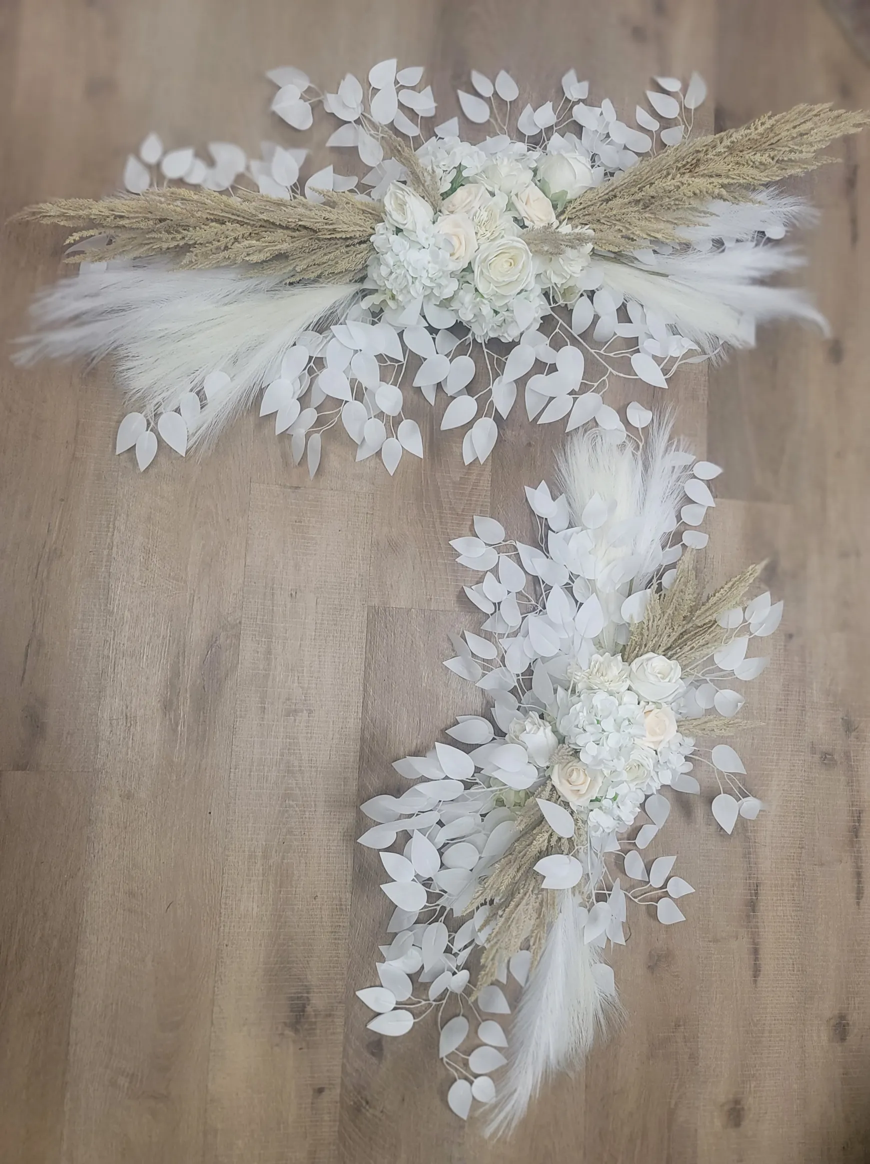 FLORAL SWAG: boho #2 WHITE set {boho collection} swags. Set of 2