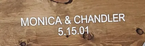 PERSONALIZATION: round wood welcome