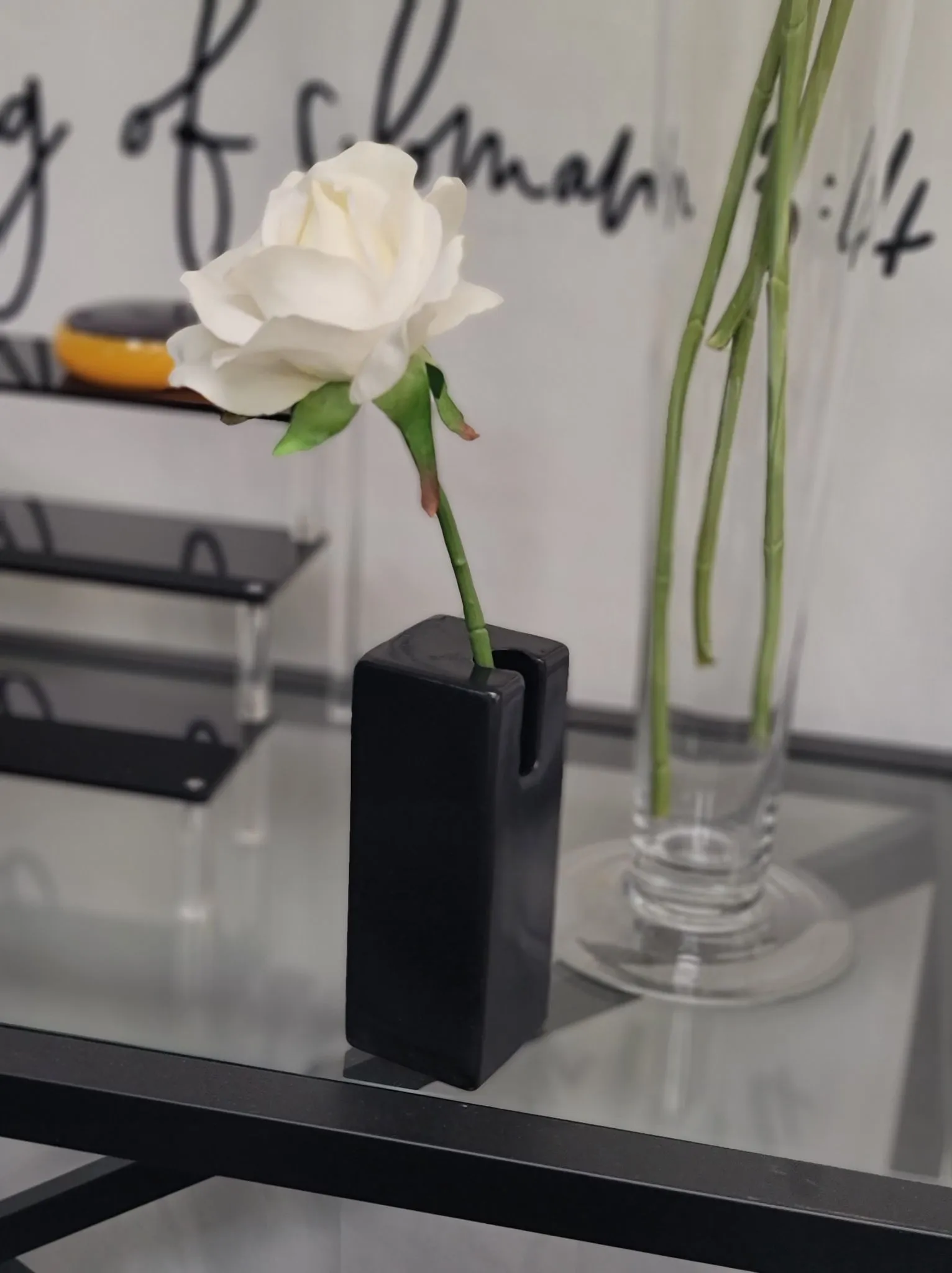VASES: Black square bud vases [black+white collection]