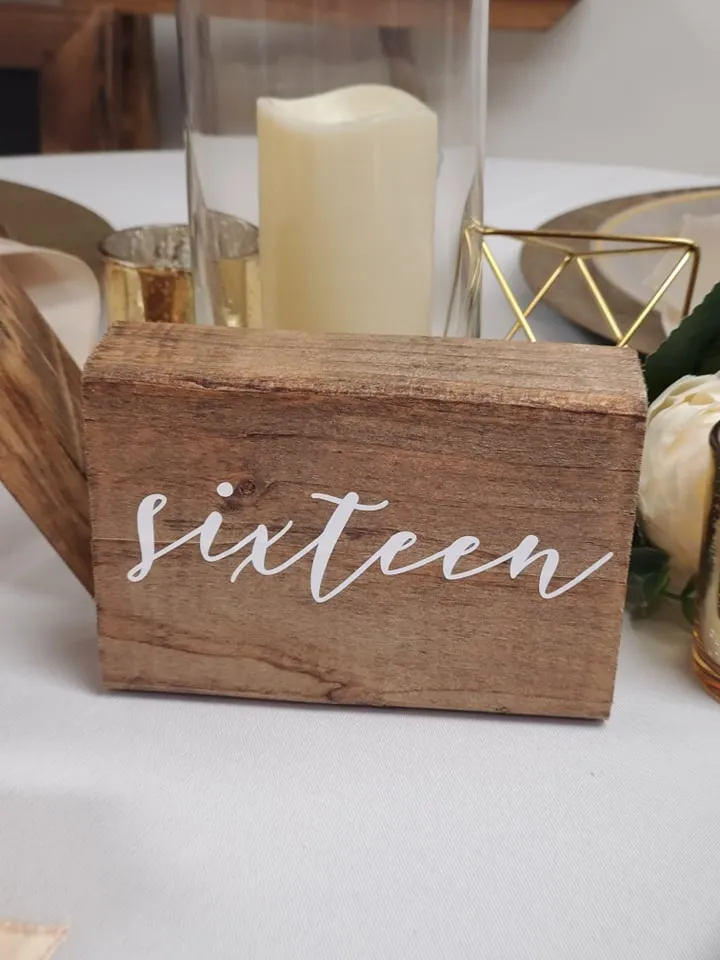 TABLE NUMBERS: wood block 1-30 (1.5" deep)