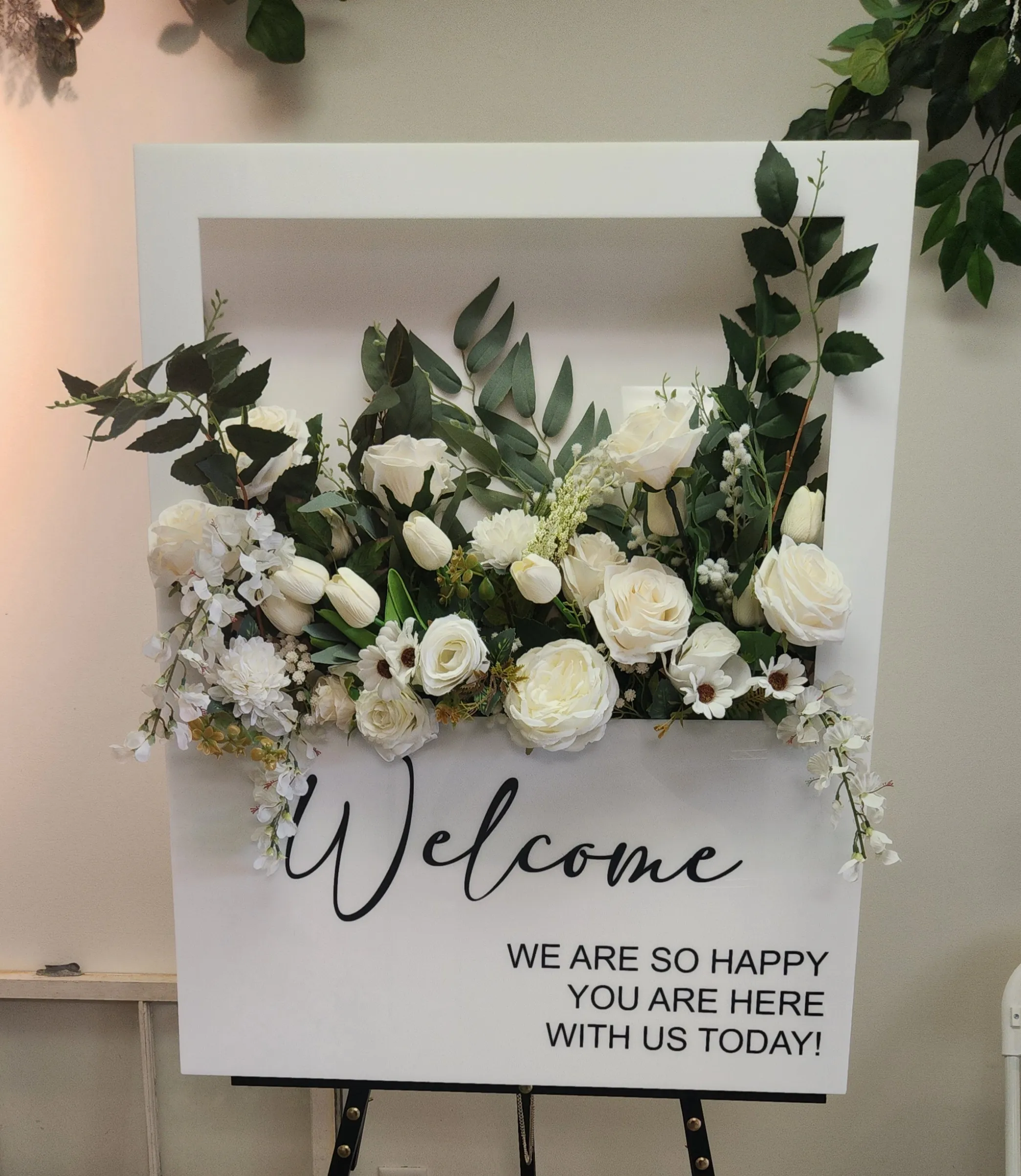 SIGN: floral bloom box WHITE 