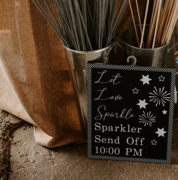 SIGN: "let love sparkle sparkler send off  _pm"