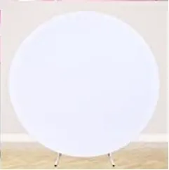 WALL DECOR: White Round Backdrop Cover - 7.2x7.2ft White Circle