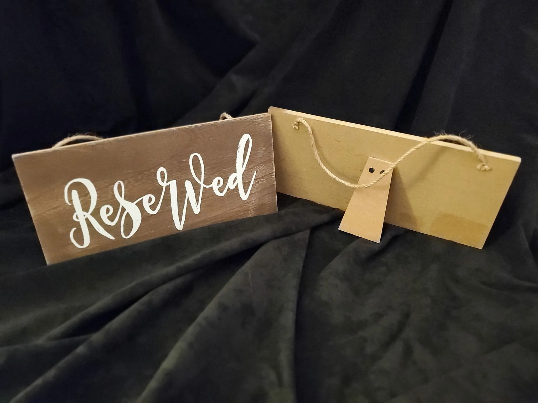 SIGN: rustic "Reserved" table top or hanging