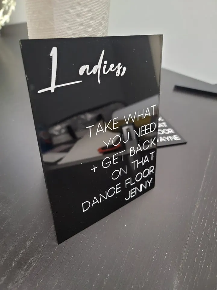 BLACK SIGN: 5" x 7" black acrylic sign [black+white collection]