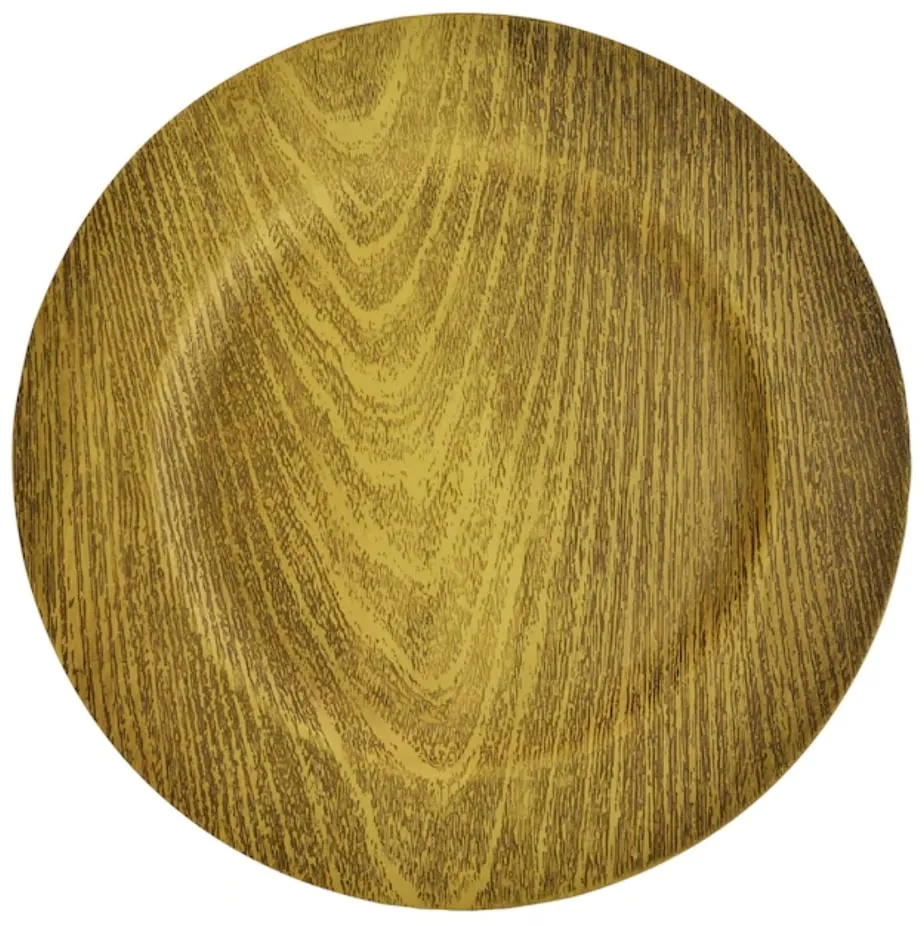 CHARGERS: Faux wood gold (max 200)