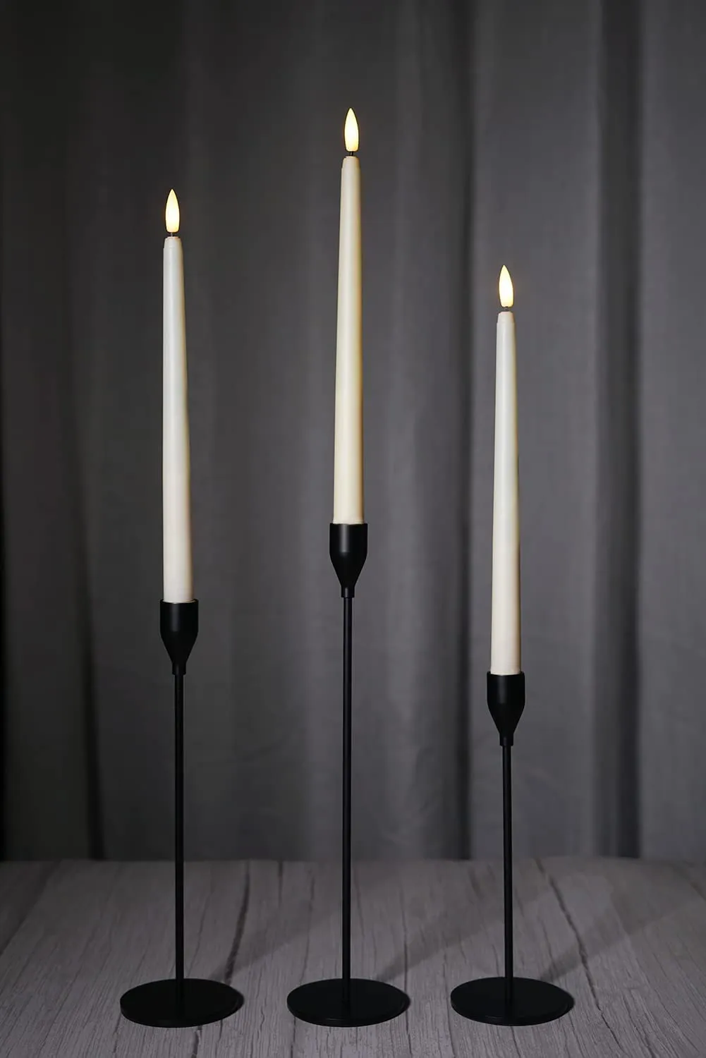 LED: TAPER 3D FLAMELESS candles (SET of 12) CHOOSE COLOR