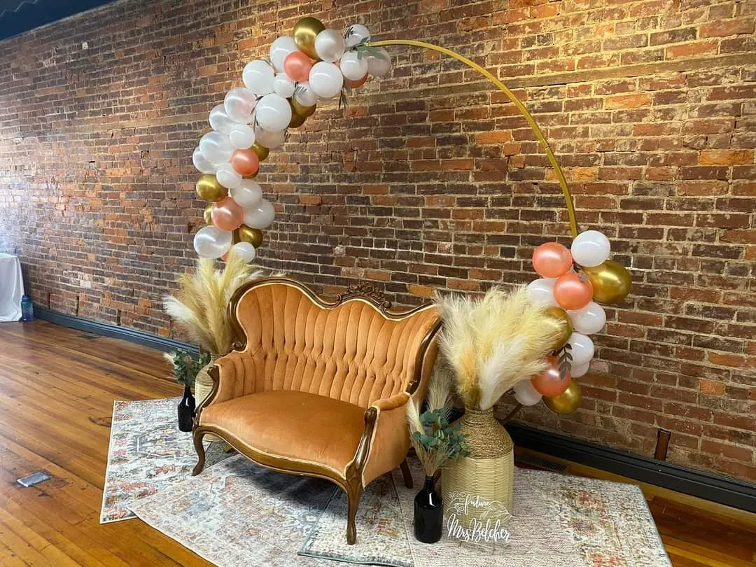 SEATING: vintage antique french settee RUST color loveseat