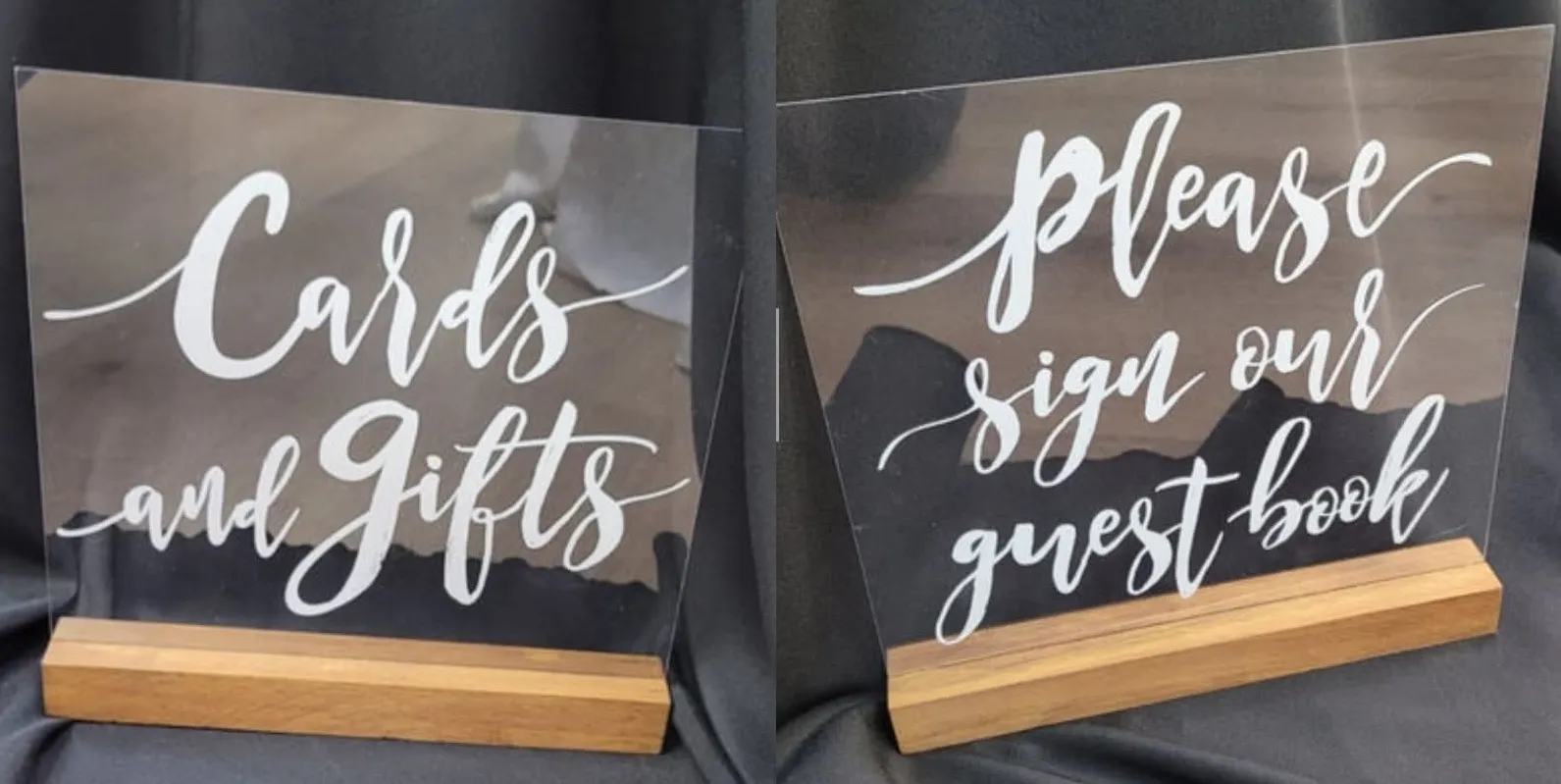 SIGN BUNDLE: set bundle of acrylic "please sign our guestbook" + "cards + gifts"
