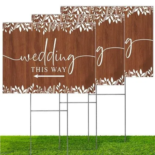SIGN: outdoor Wedding this way <-- (set of 3)