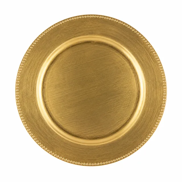 Antique Gold Beaded Charger 