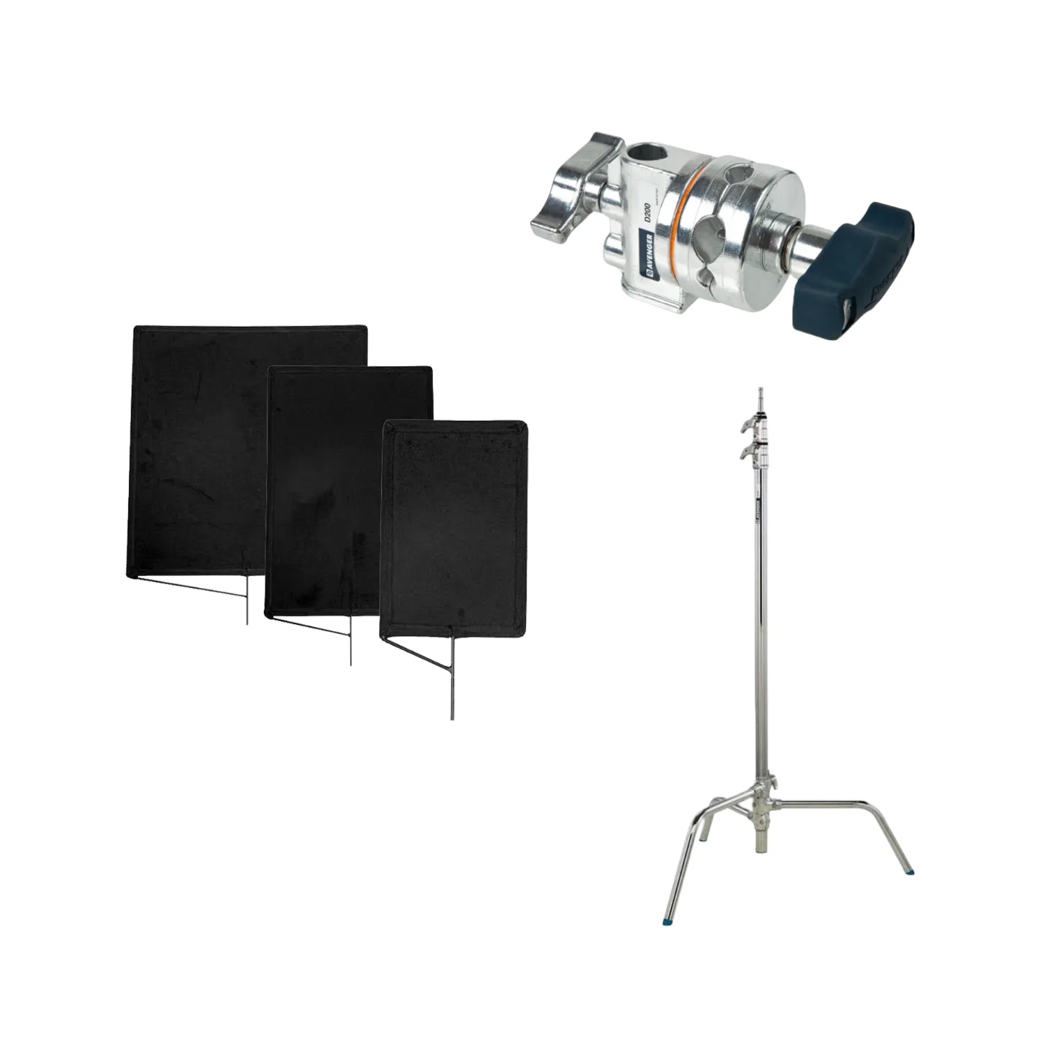 Bandera negra c/ rotula y tripode