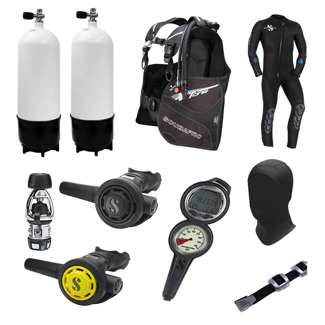 Two Cylinders - Hard Gear & Wetsuit Scuba Bundle (SELECT SIZES BELOW)