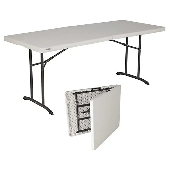 6 ft White Heavy-Duty Folding Table