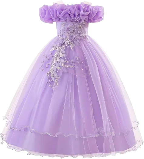 Lavender Floral Tulle Gown (6-7 years)