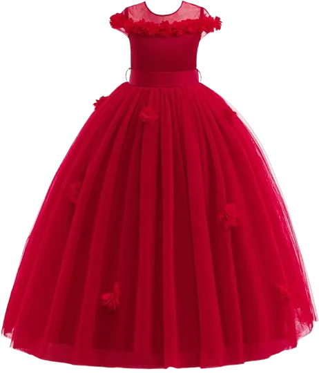 Red Rose Tulle Gown (4-5 years)