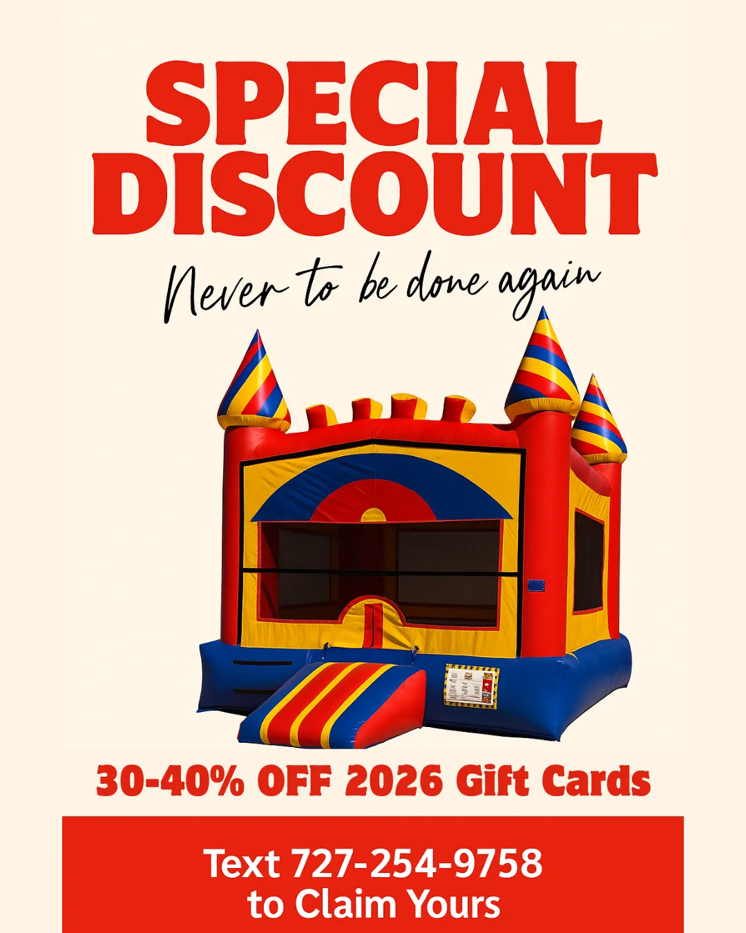2026 Bounce House Gift Card Promo- 13x13 Bounce Castle- GIFTCARD