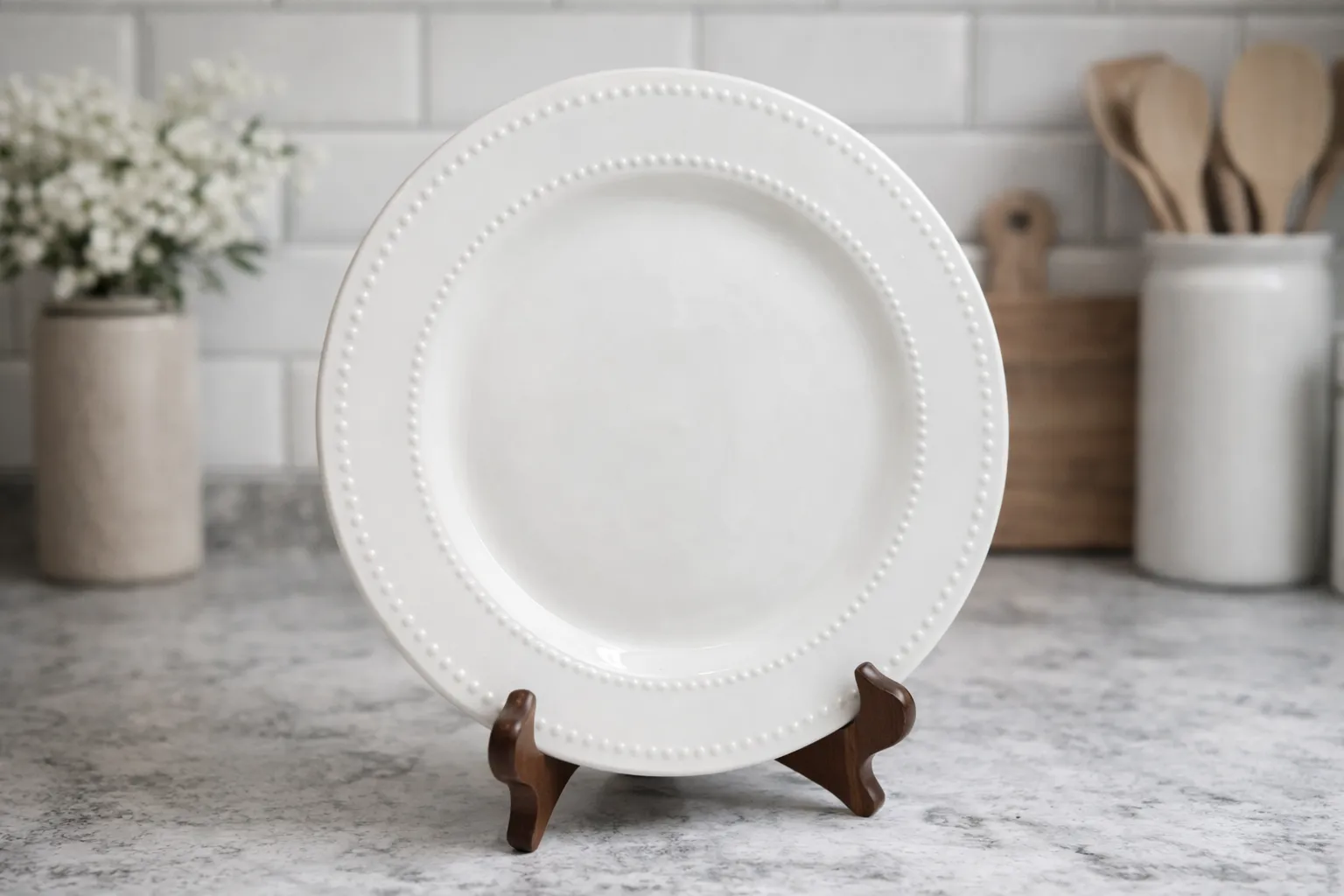 White Serving Plate (Glass)