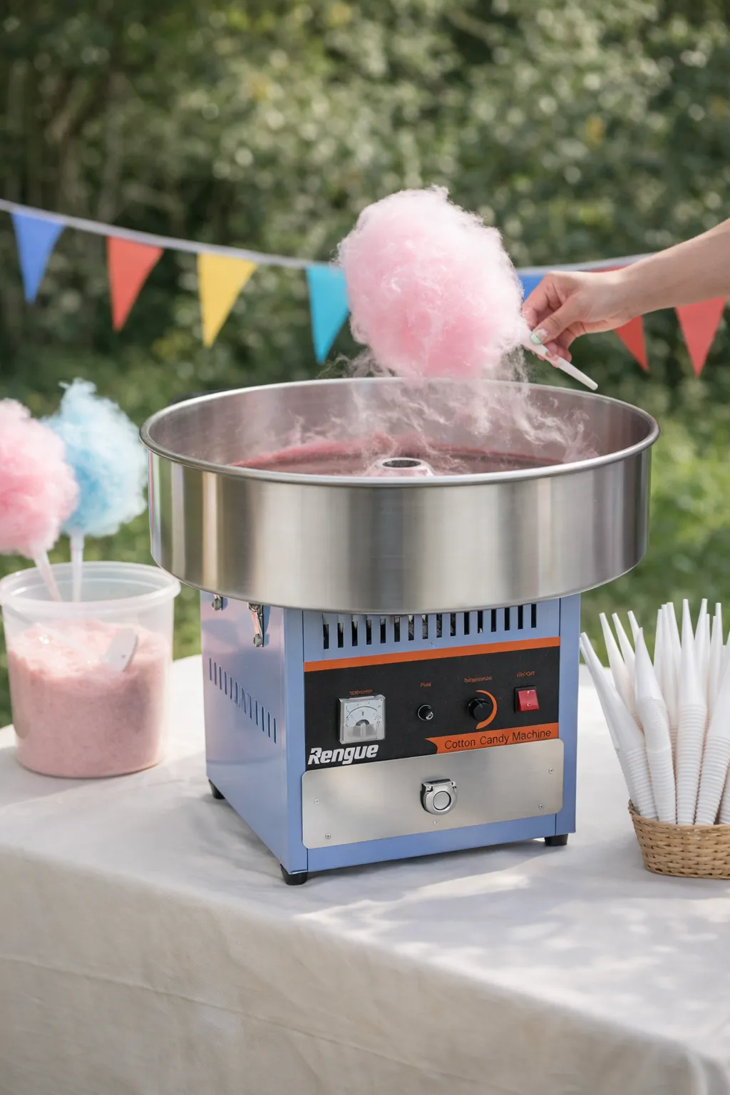 Cotton Candy Machine Rental with Supplies – 25 Cones & 1 Flavor (Attendant Not Included)