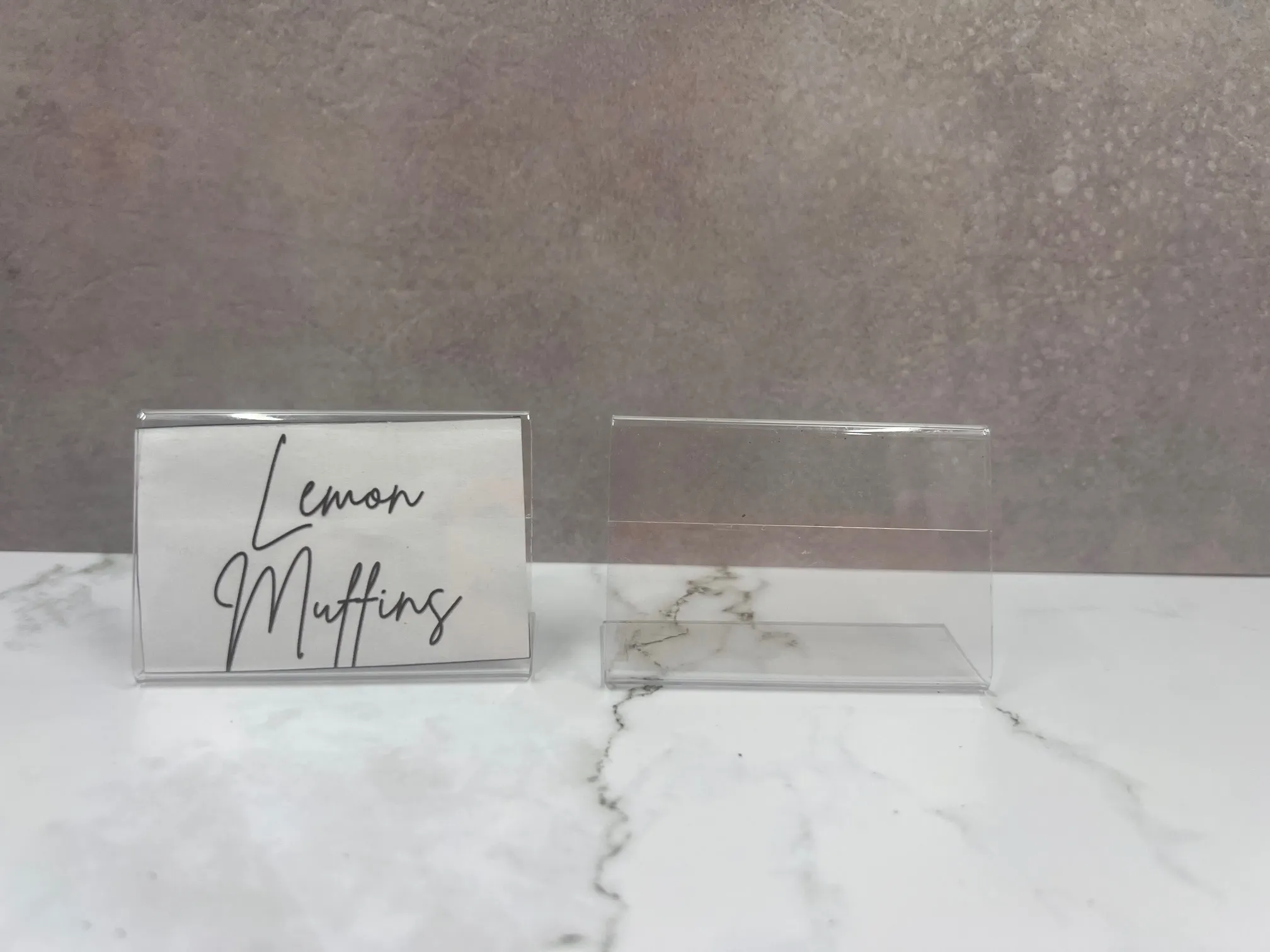 Clear Acrylic Tent-Style Label Holders 2.625" x 1.625"