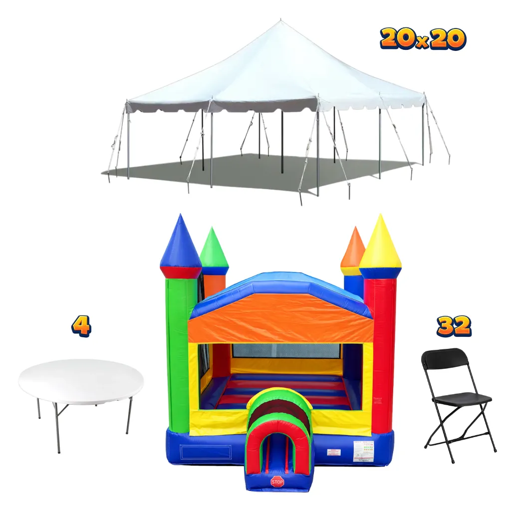Party Bundle Starter Bounce House (Rainbow or Princess)