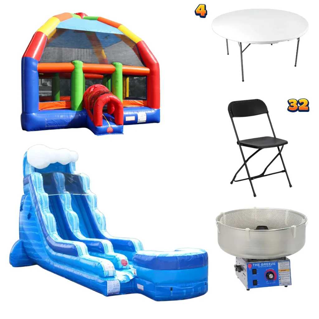 Party Bundle Deluxe (Dome Bounce House + Water Slide + Concession)