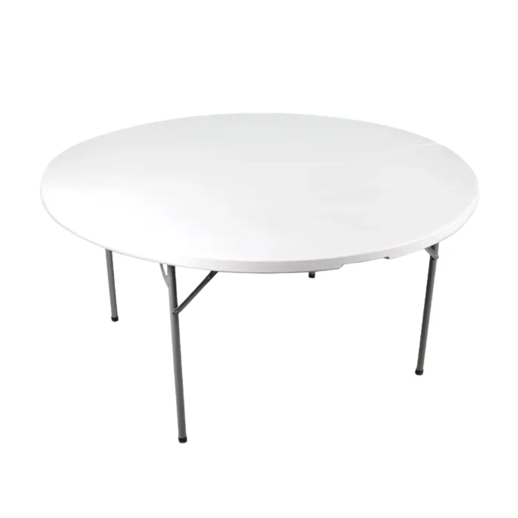 White Round Folding Table 60"