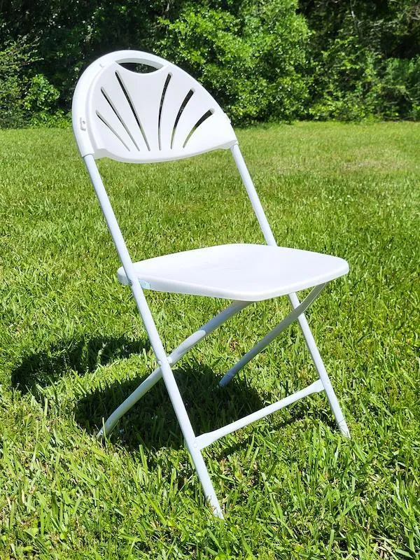 White Fan Back Chair