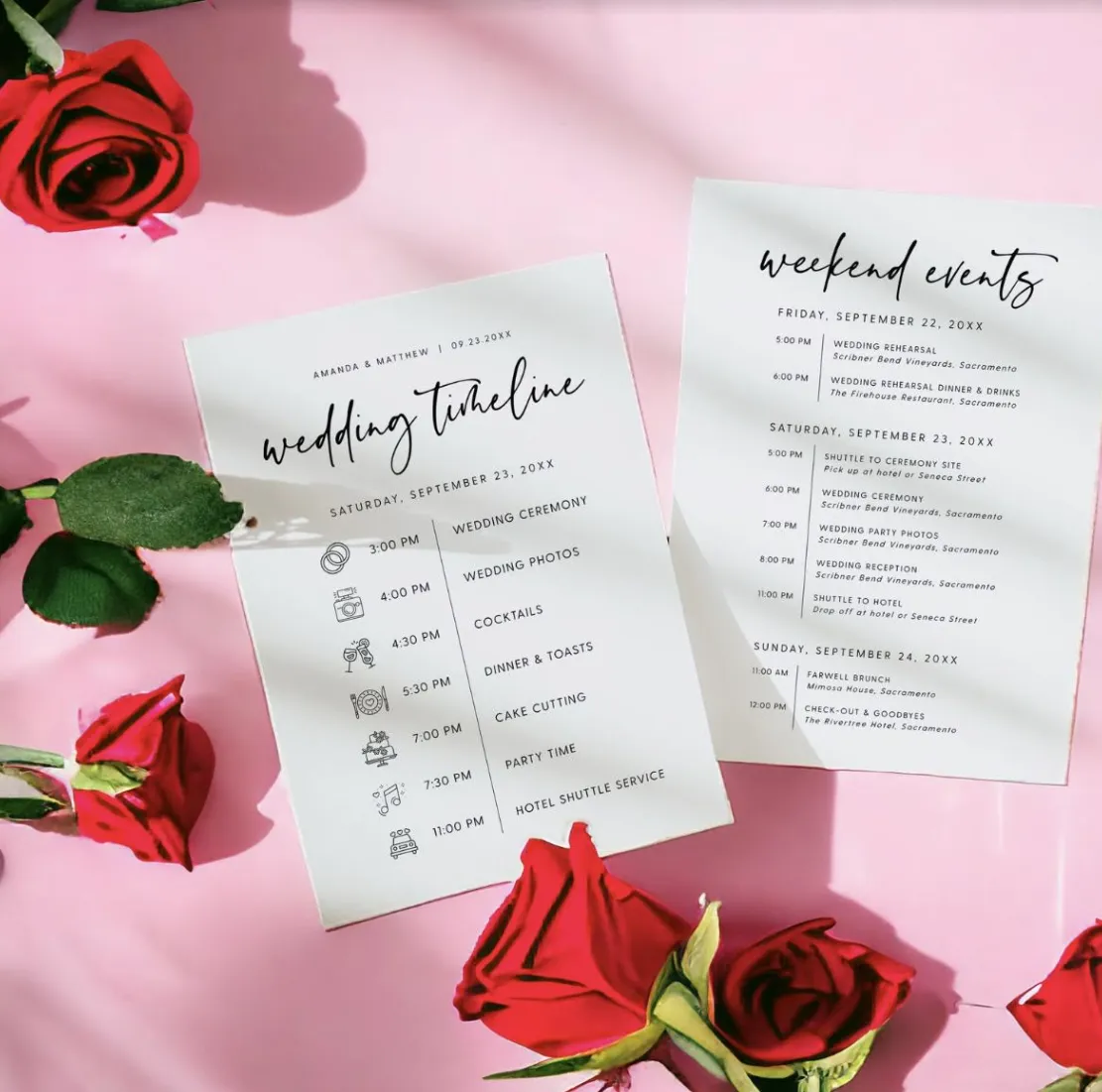 Events Schedule Cards