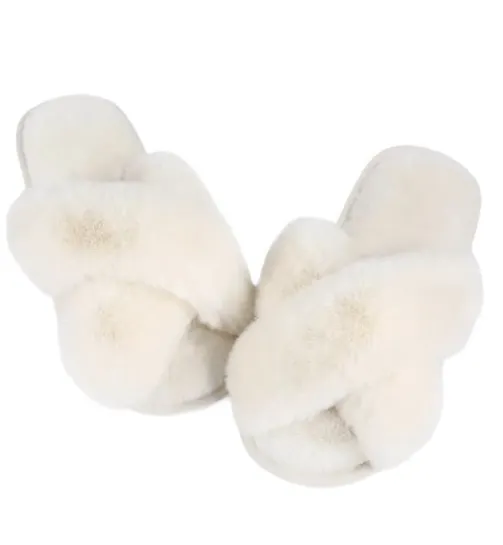 Fluffy Cross Slippers