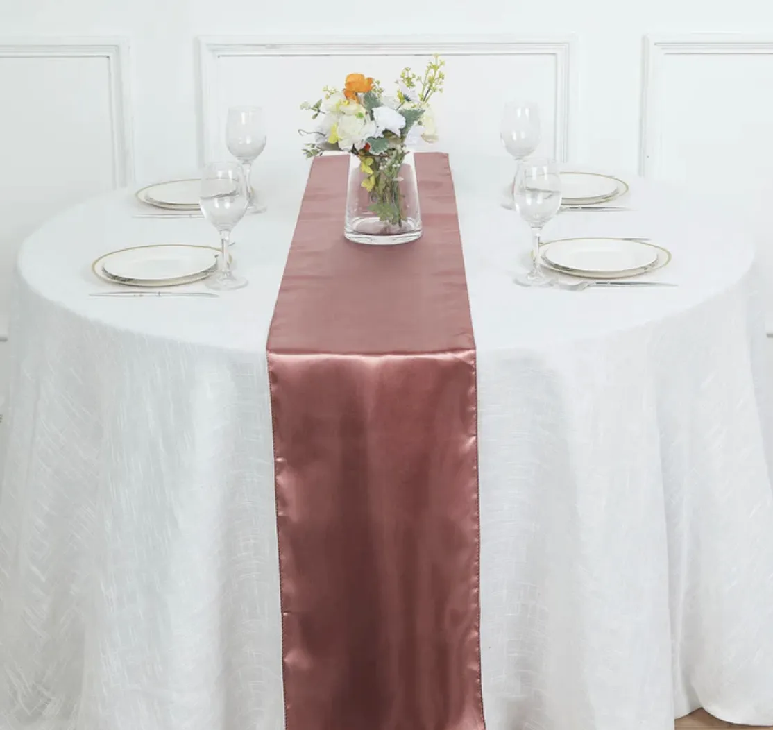 Dusty Rose Satin Table Runners