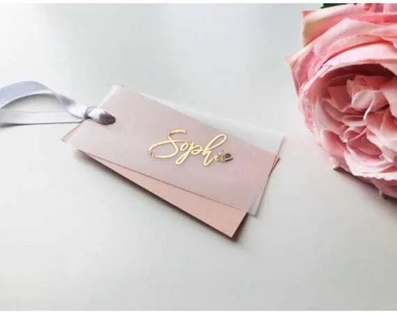 Vellum Escort Tag Favors