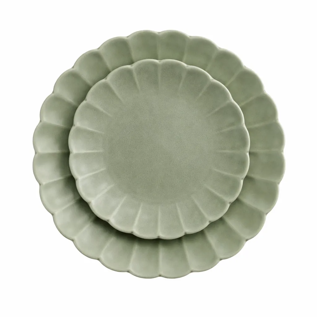 Scalloped Green Plates