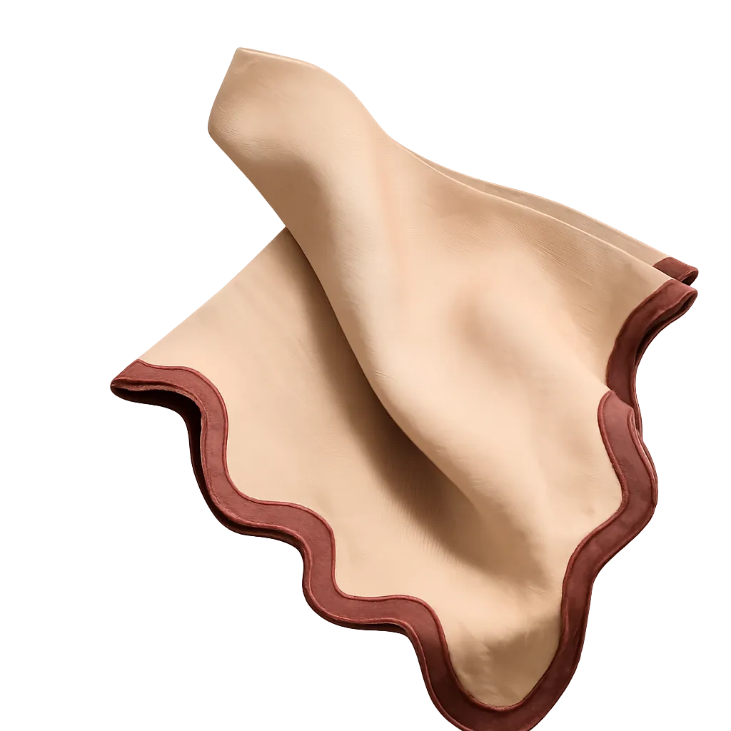 Scalloped Napkin Dessert Red
