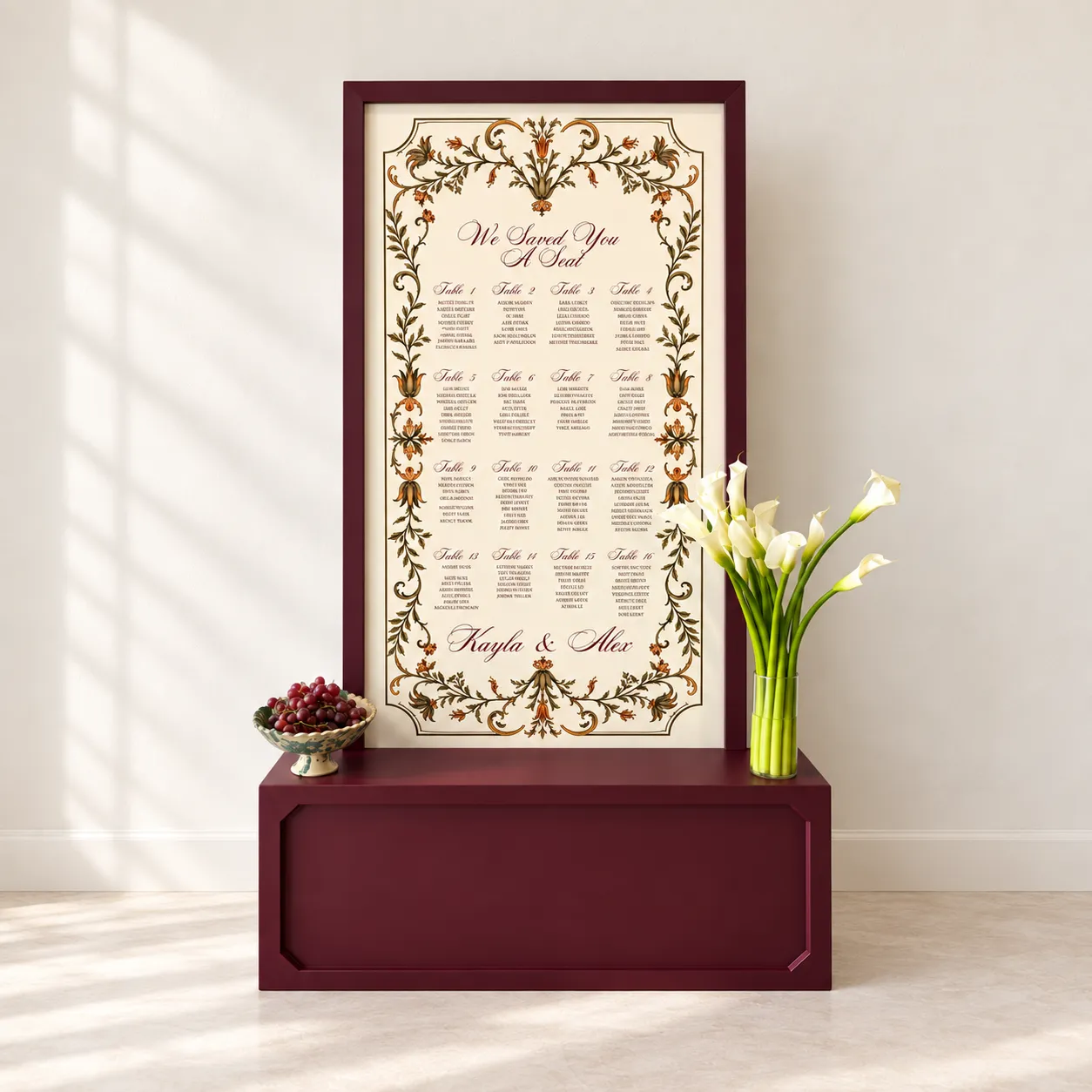 Box & Frame: Seating Chart