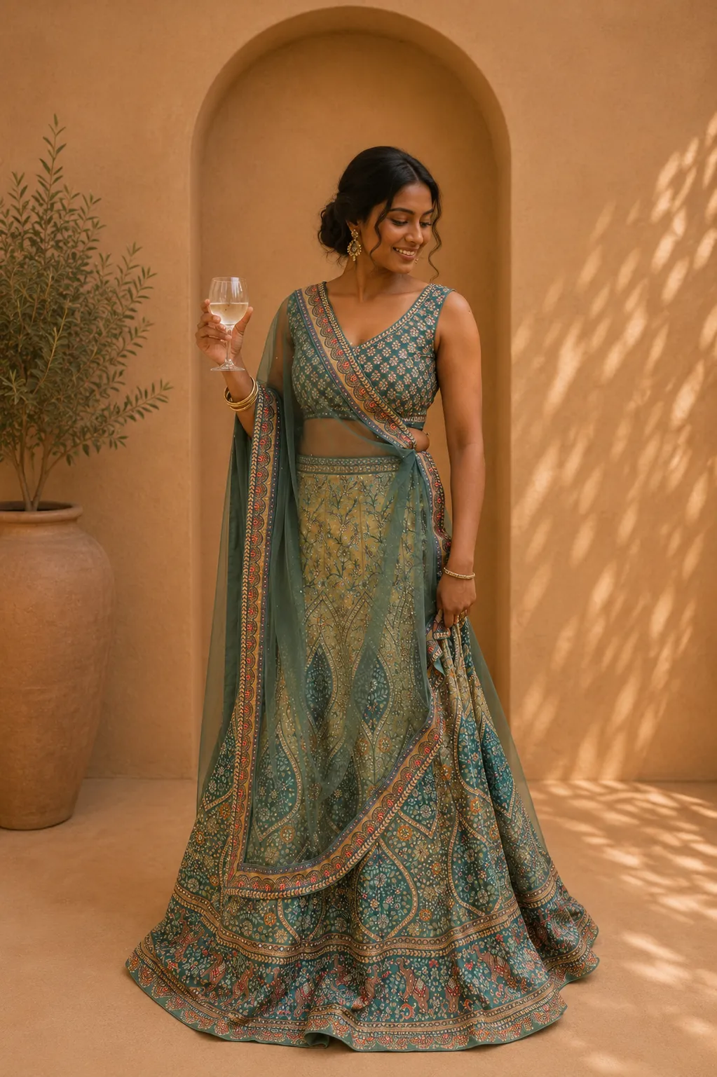 Mustard & Green Lehenga