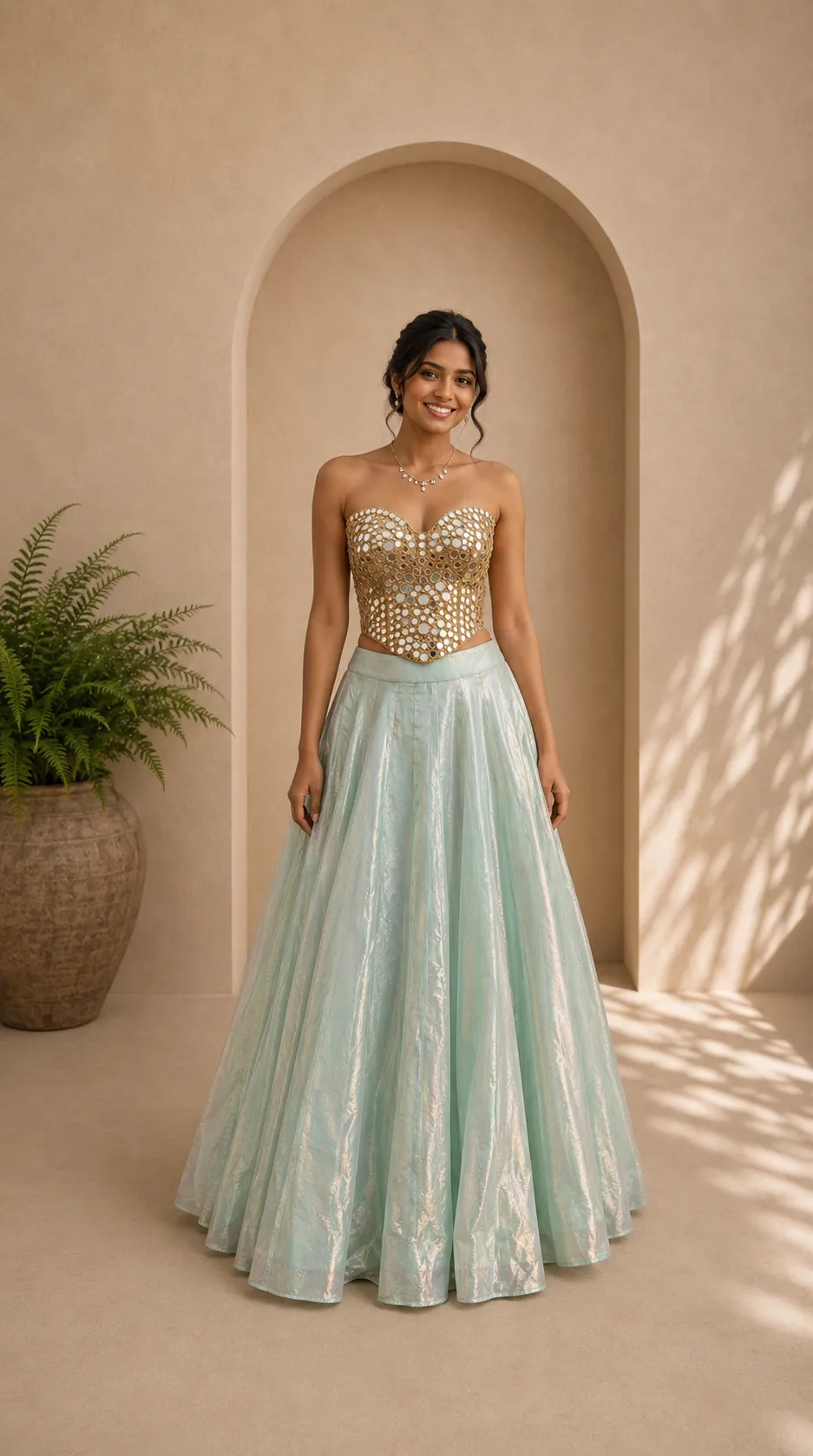 Libas Cafe Mirror Corset Lehenga