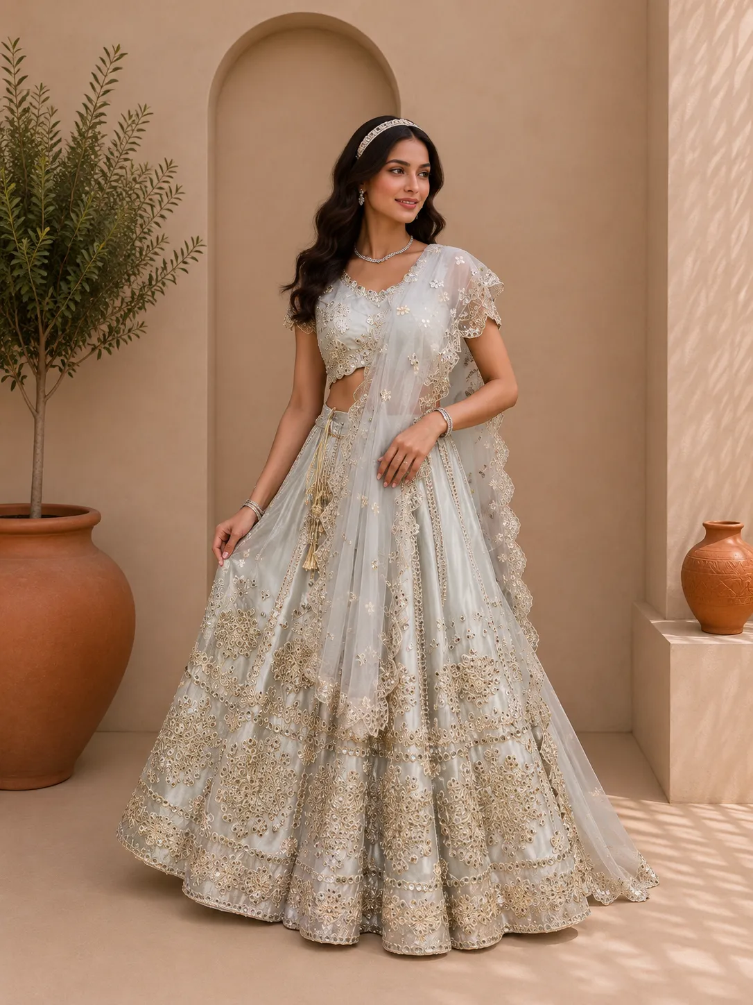 Ice Blue Lehenga