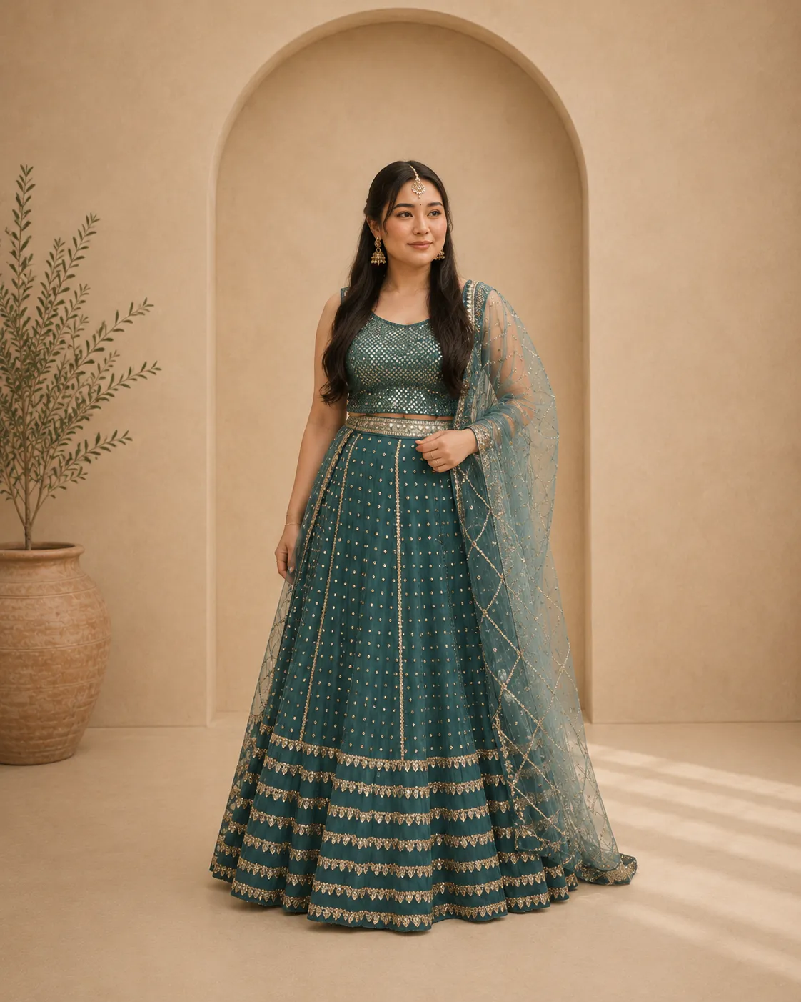 Green Lehenga