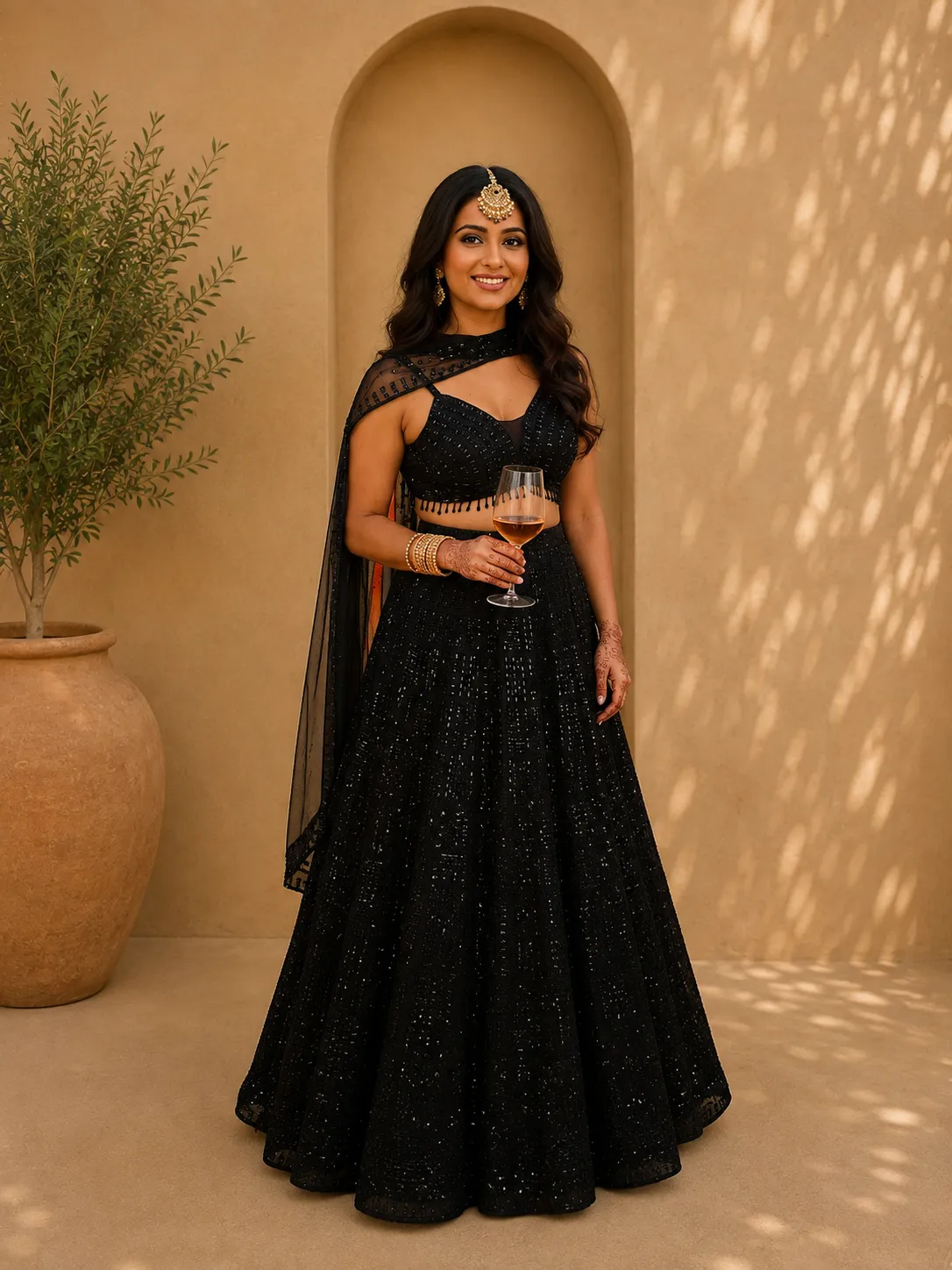 Heavy Black Beaded Lehenga