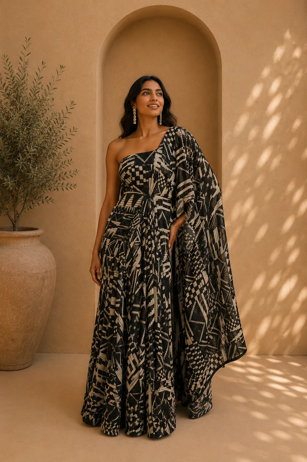 Dash & Dot Sequins Saree Gown