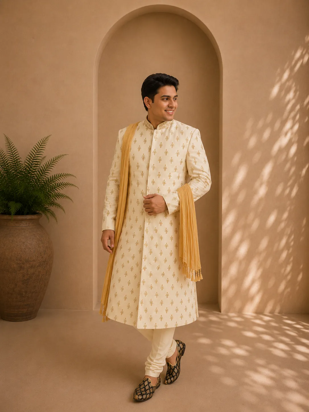 White Sherwani