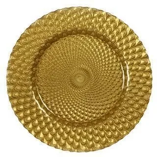 Pavone Metal Charger Plate (Gold)