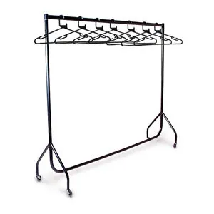 Coat Rail & 40 Wooden Hangers